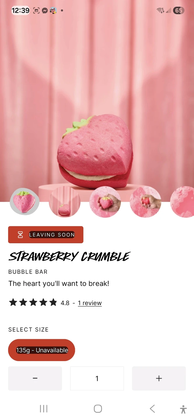 Lush Strawberry Crumble Bubble Bar