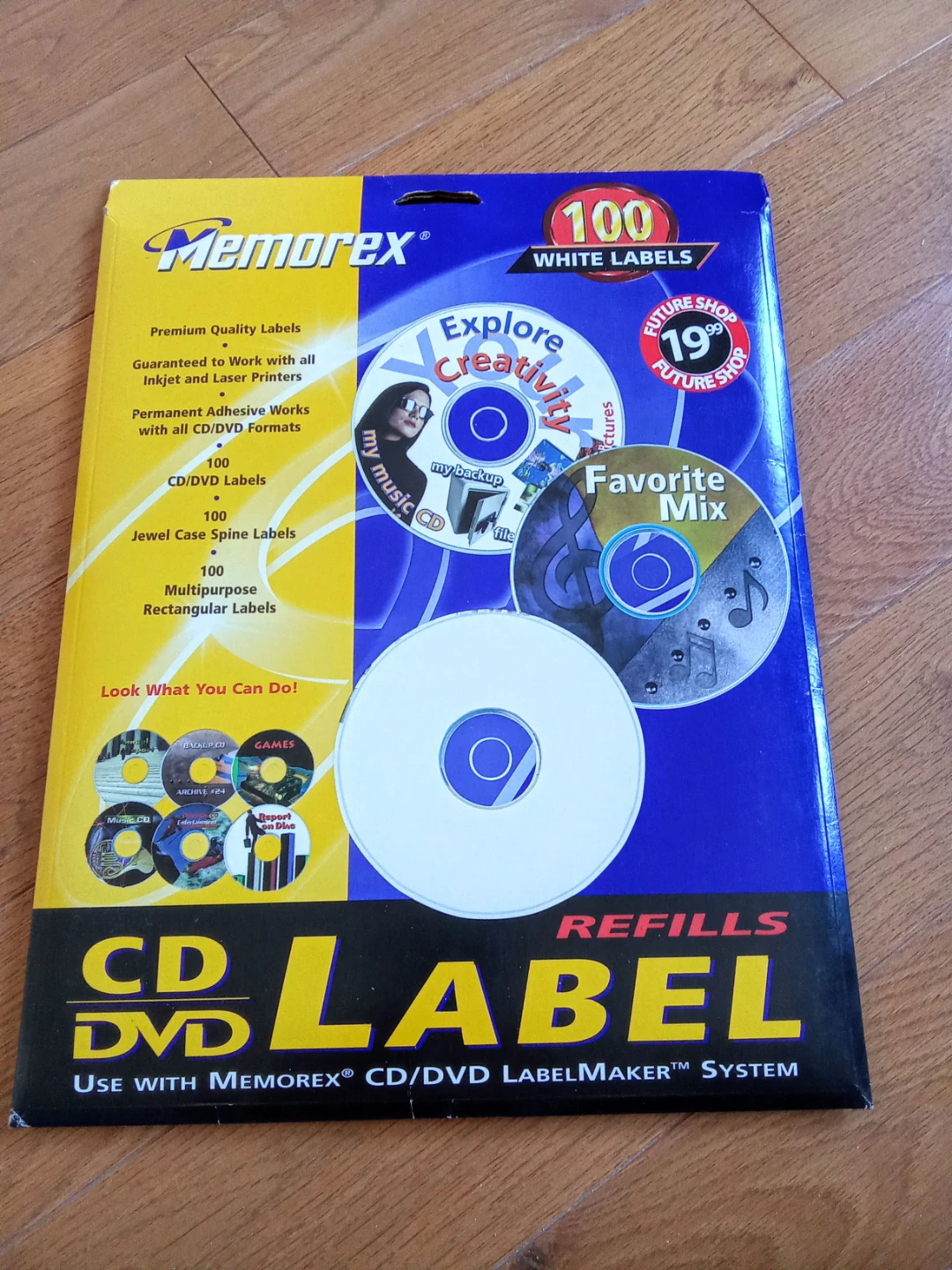 Memorex CD/DVD Labels Refills - 80 White Labels