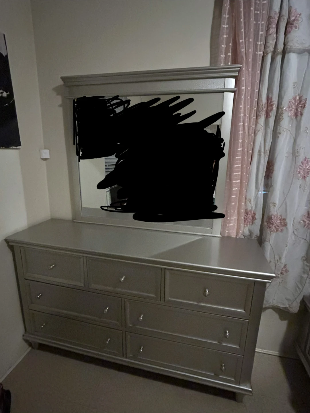 Silver Dresser with Mirror