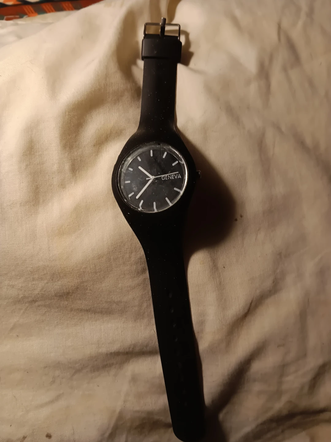 Geneva Black Silicone Band Watch🏆