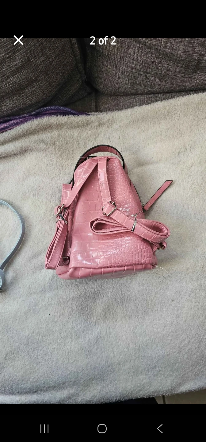 Pink Croc Embossed Mini Backpack - photo 2