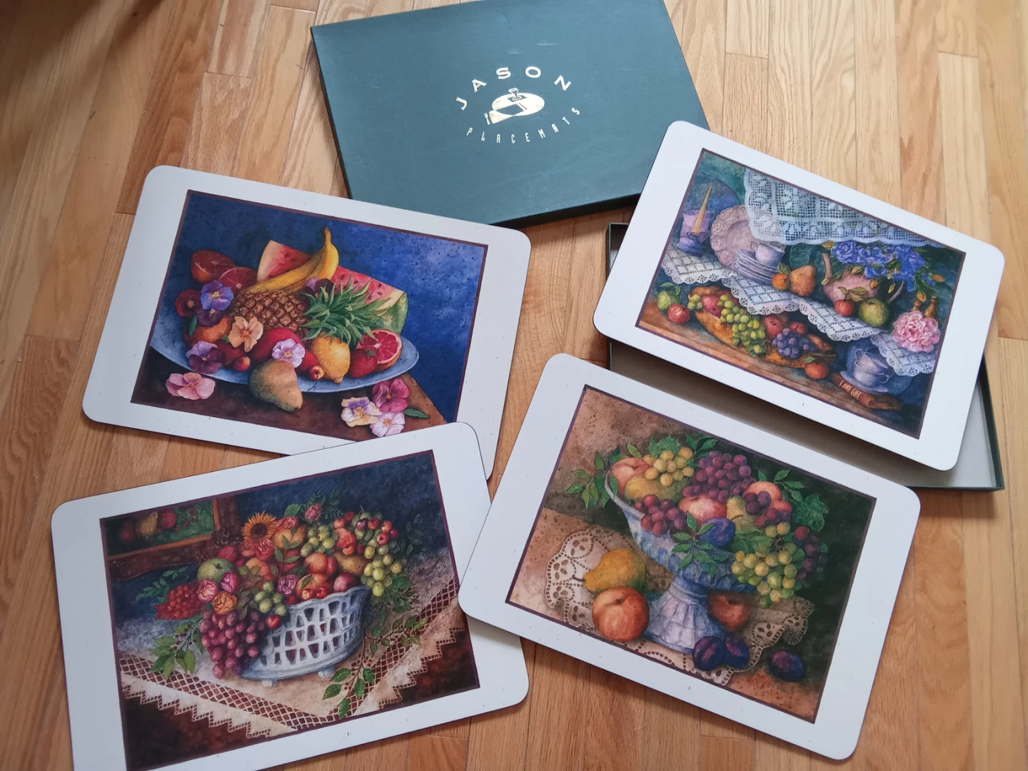 NEW Jason Placemats Set of 4 - Fruit Still Life Design