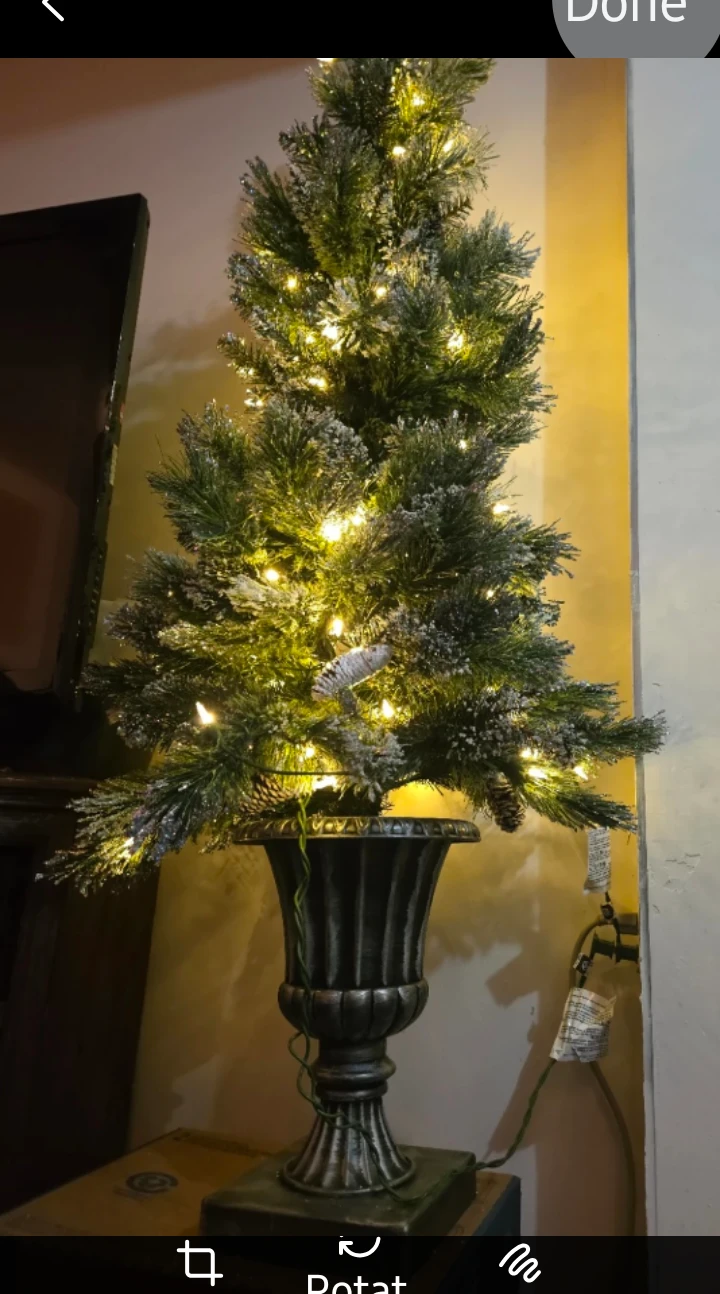 Pre-lit Artificial Christmas Tree with Snowy Branches - photo 4