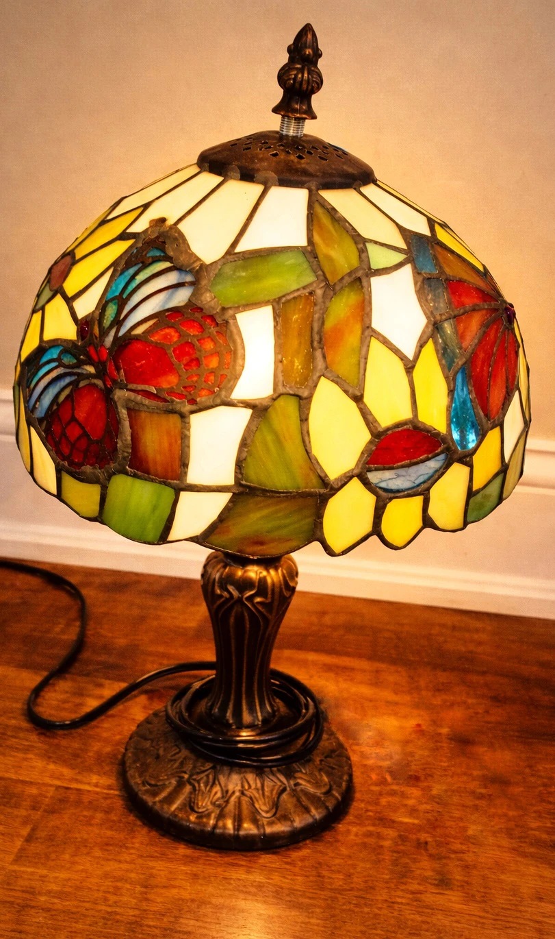 Tiffany Style Stained Glass Butterfly Table Lamp - 2 available