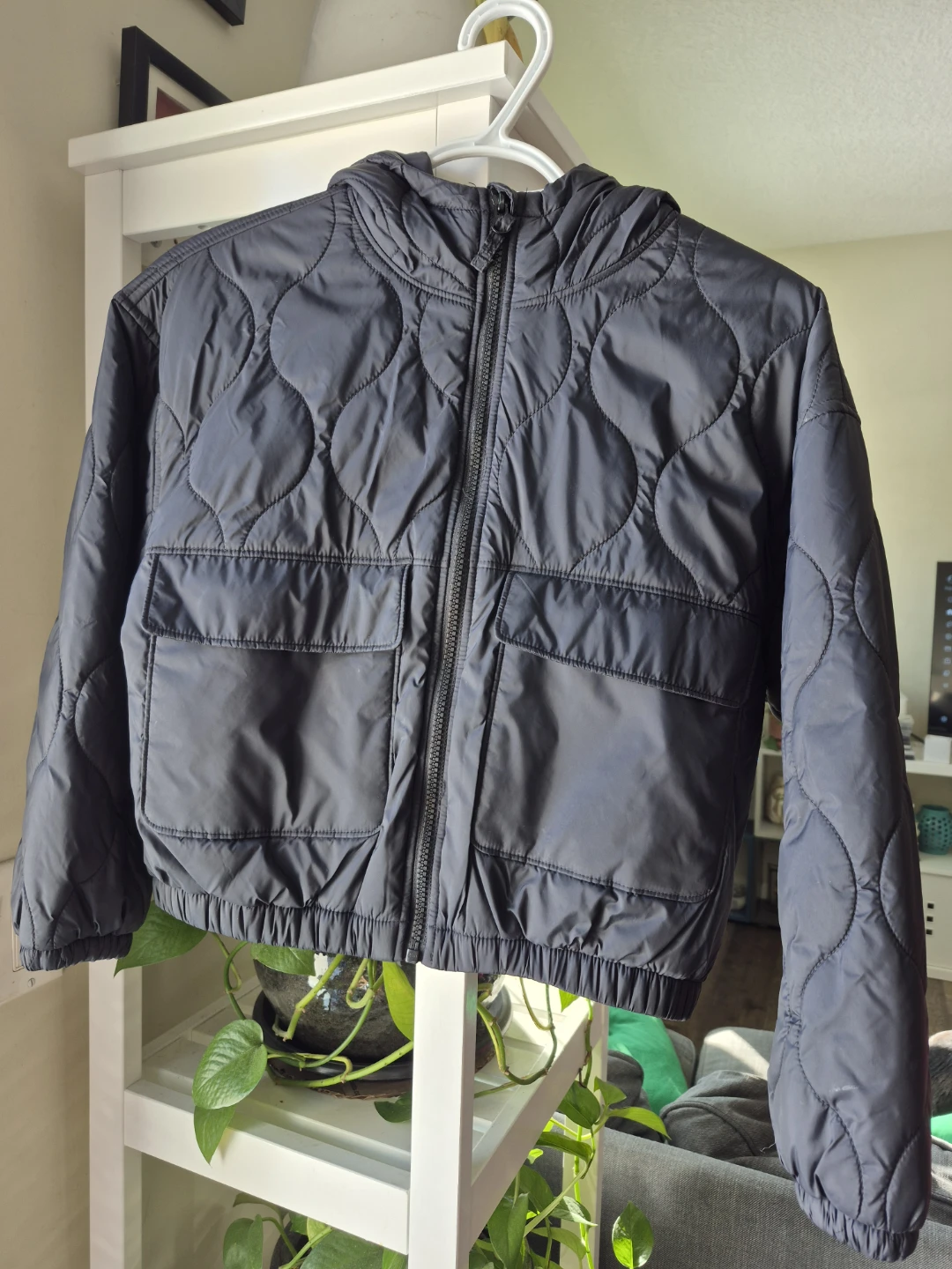 Old Navy Quilted Water-Resistant Hooded Jacket - Size L (10-12)