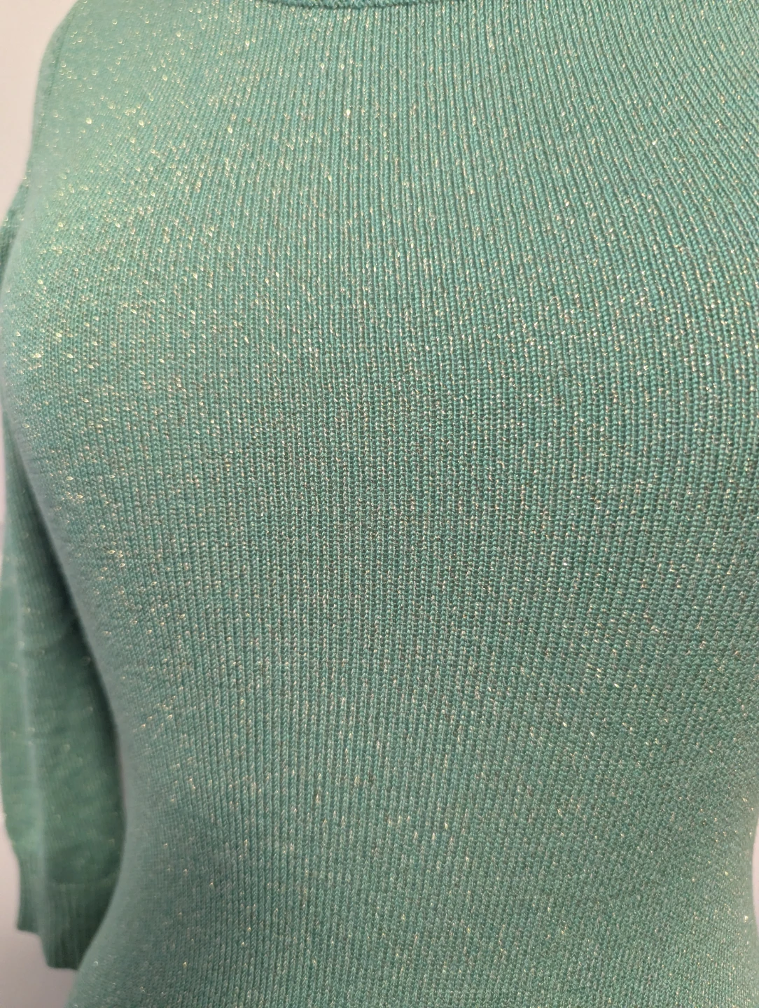 Bebe Metallic Green Knit Sweater  size -XS - photo 4