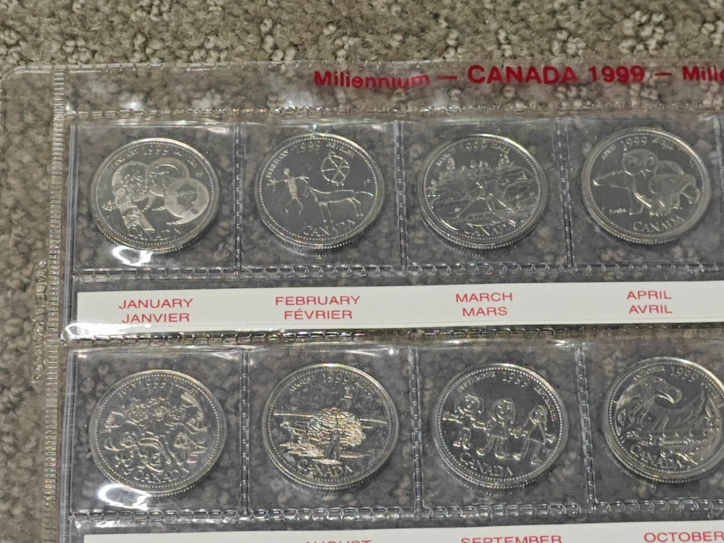 1999 Royal Canadian Mint Millennium 12 Coin Set Collection - photo 2