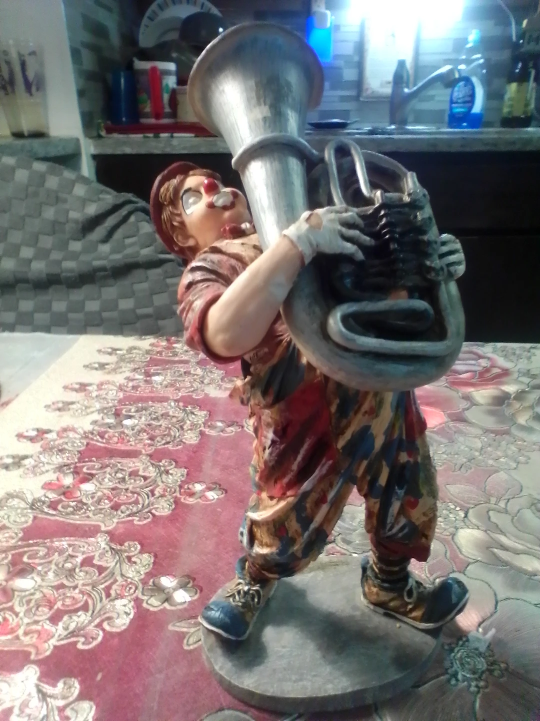 Clown playing Tuba Figurine