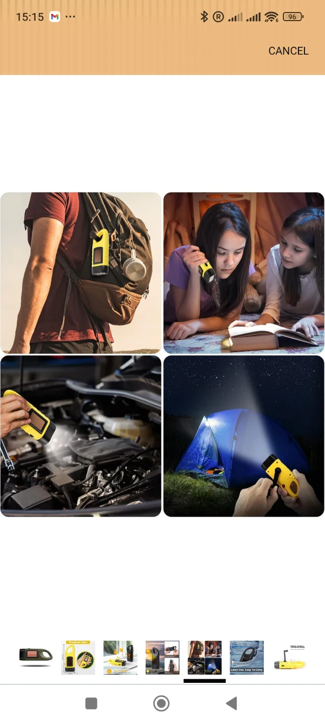 Mini Solar Cranking Flashlight with Carabiner Clip - photo 5
