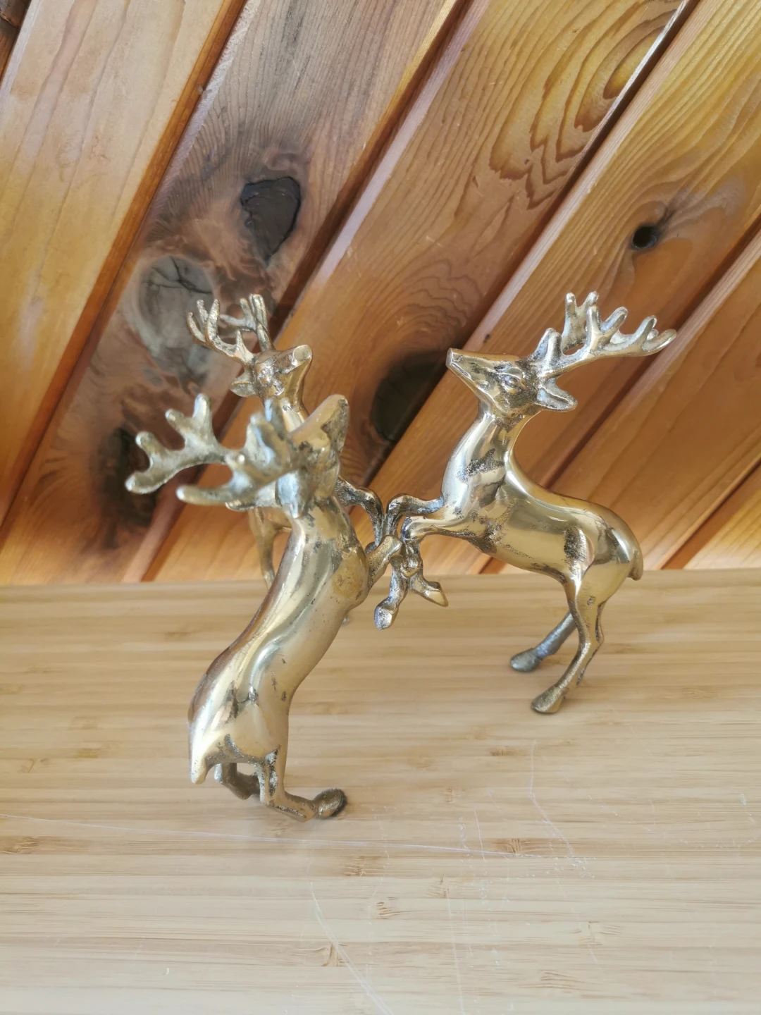 Vintage Brass Trio of Reindeers - photo 3
