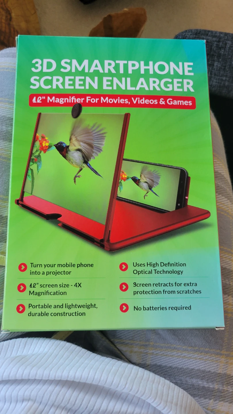 NETSENG 12" Screen Magnifier for Smartphones - Red
