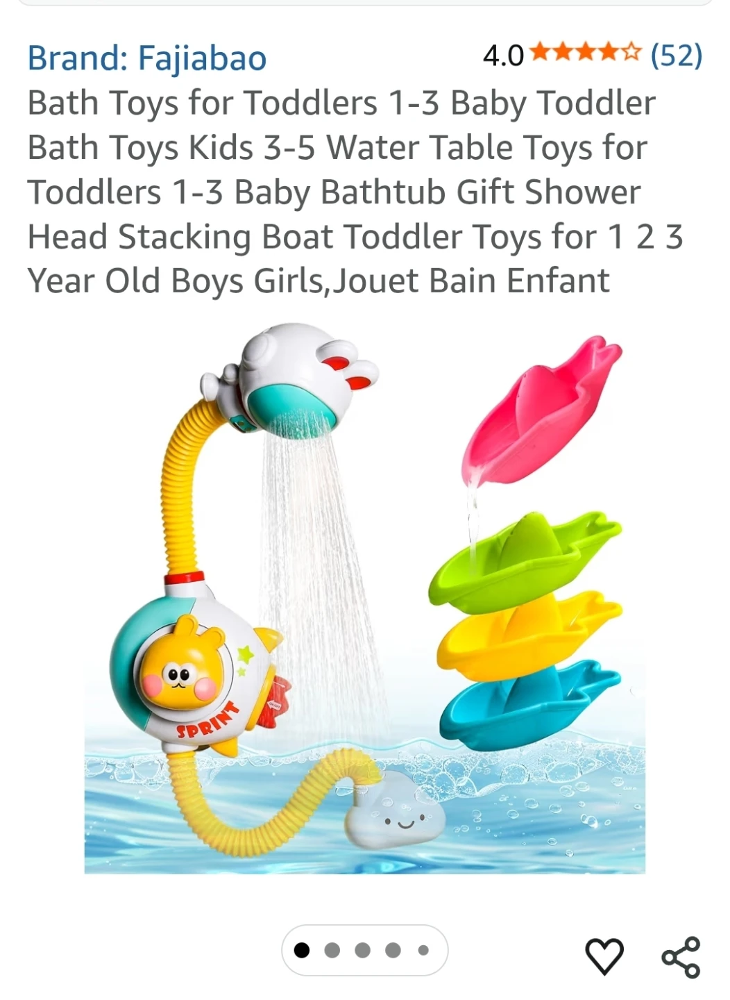 Electric Shower Bath Toys with Stacking Cups