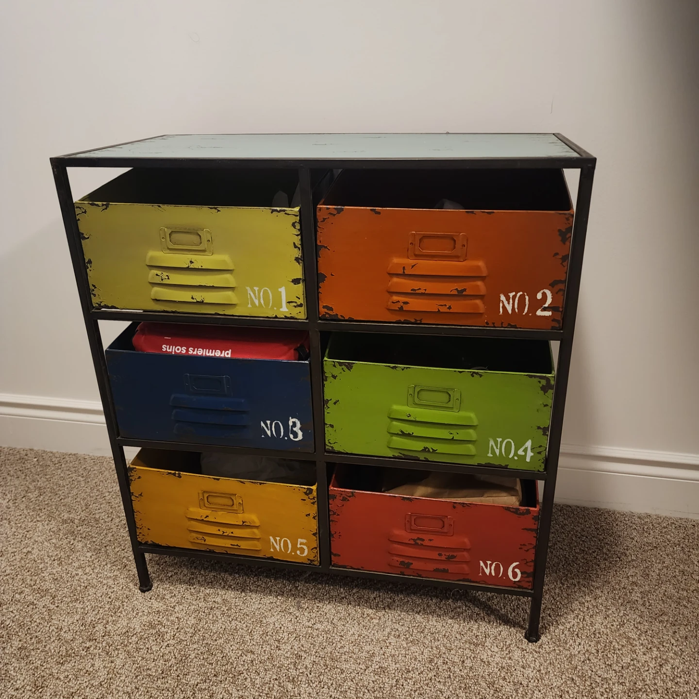 Industrial Style 6-Drawer Storage Cabinet