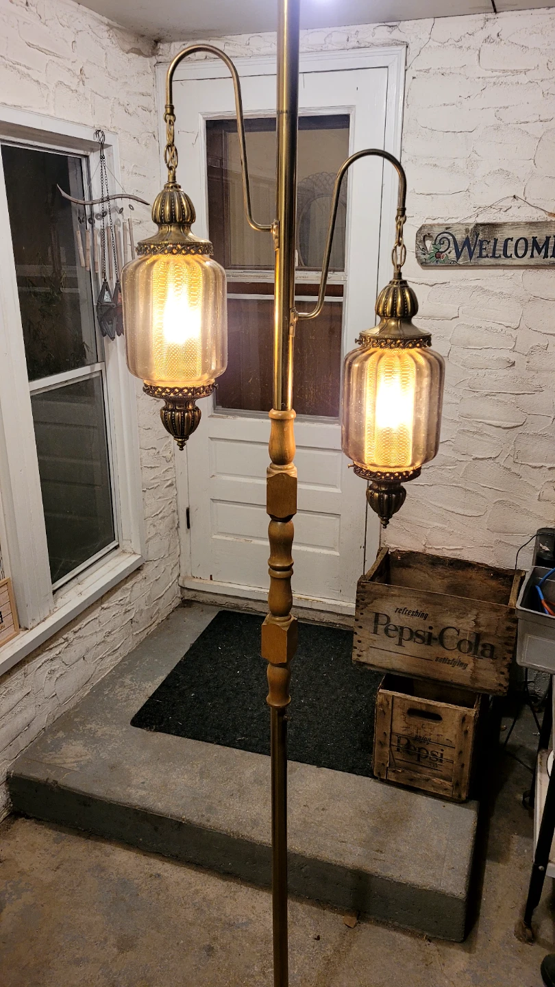 Vintage Tension Pole Swag Lamp