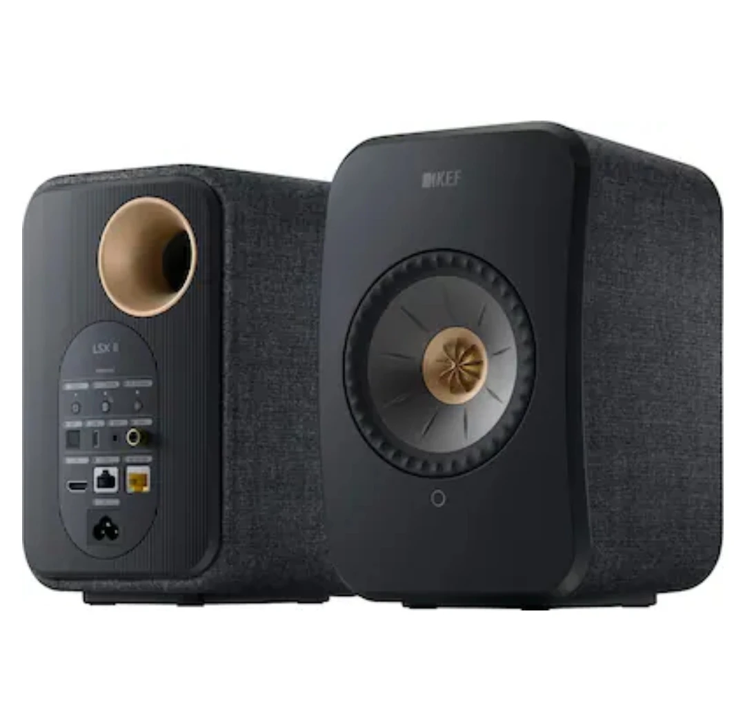 KEF LSX II Wireless Powered Bookshelf Speakers - Carbon Black - photo 2