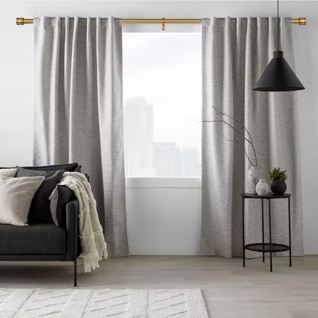 16-86 inch Adjustable Curtain Rod Set, Warm Gold - photo 2