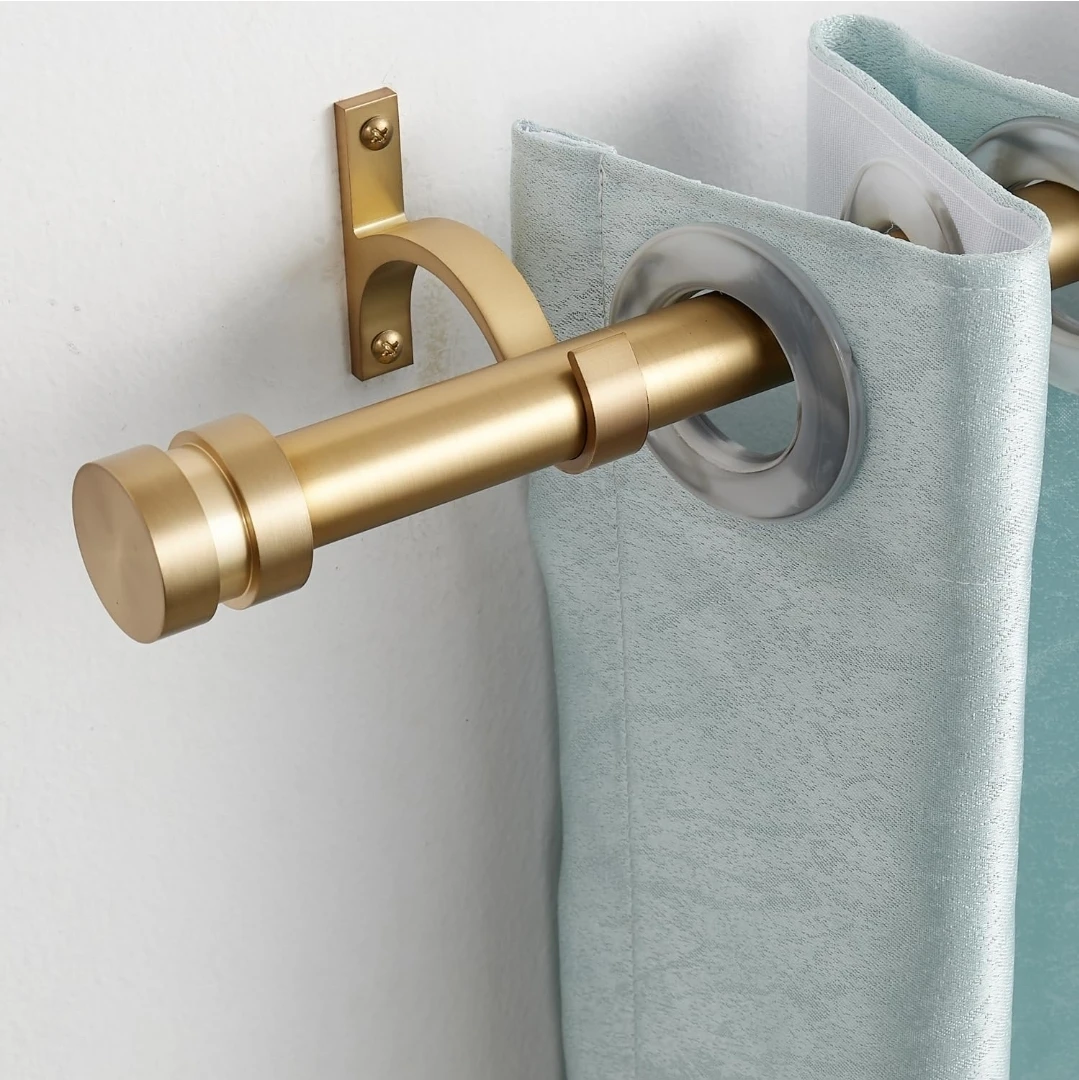 16-86 inch Adjustable Curtain Rod Set, Warm Gold - photo 5