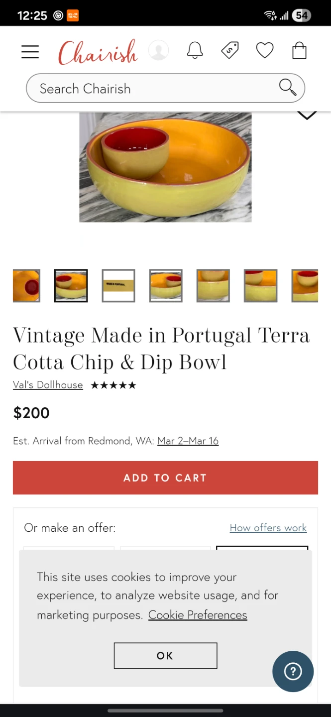 Yellow Terra Cotta Chip & Dip Bowl - photo 3