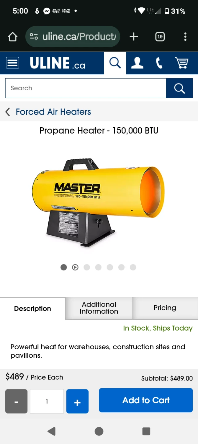 MASTER Propane Heater - 150,000 BTU