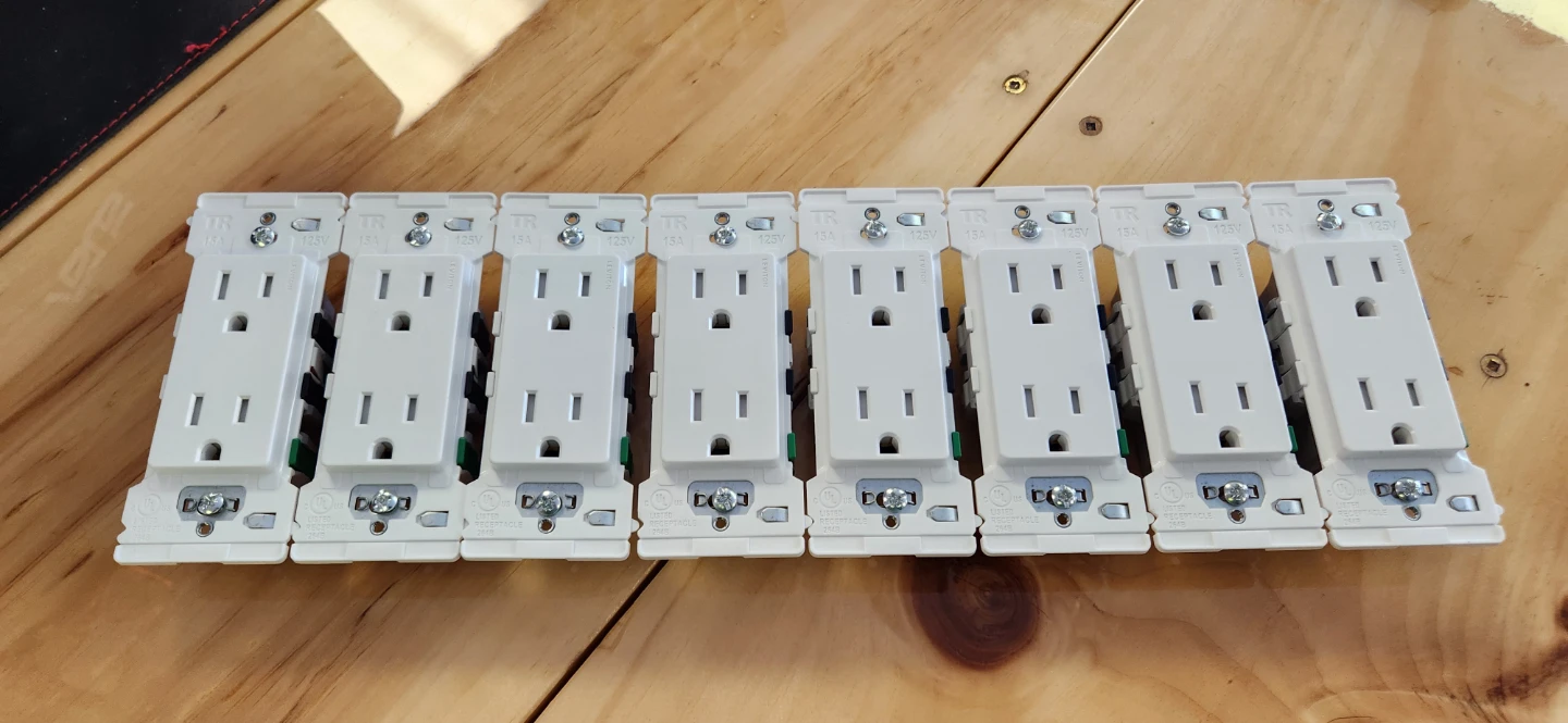 Leviton Lever Edge Self-Grounding Duplex Receptacle (Lot of 9)