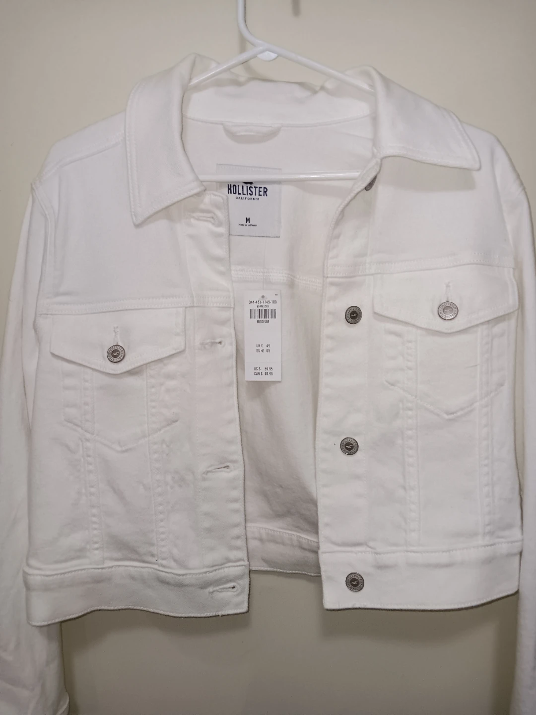 Hollister White Denim Jacket - Size M