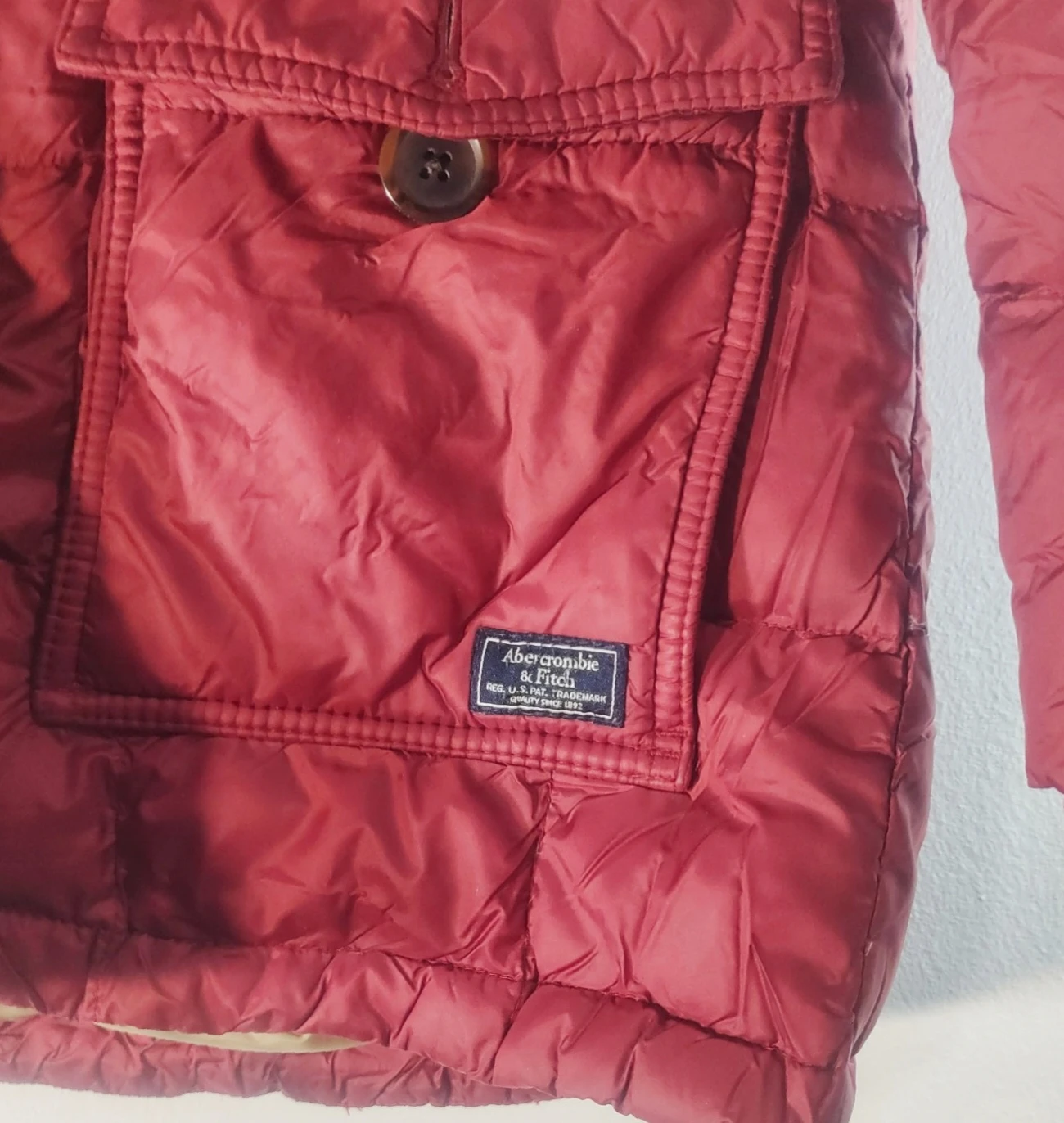 Abercrombie & Fitch Red Puffer Parka Jacket Size M - photo 4