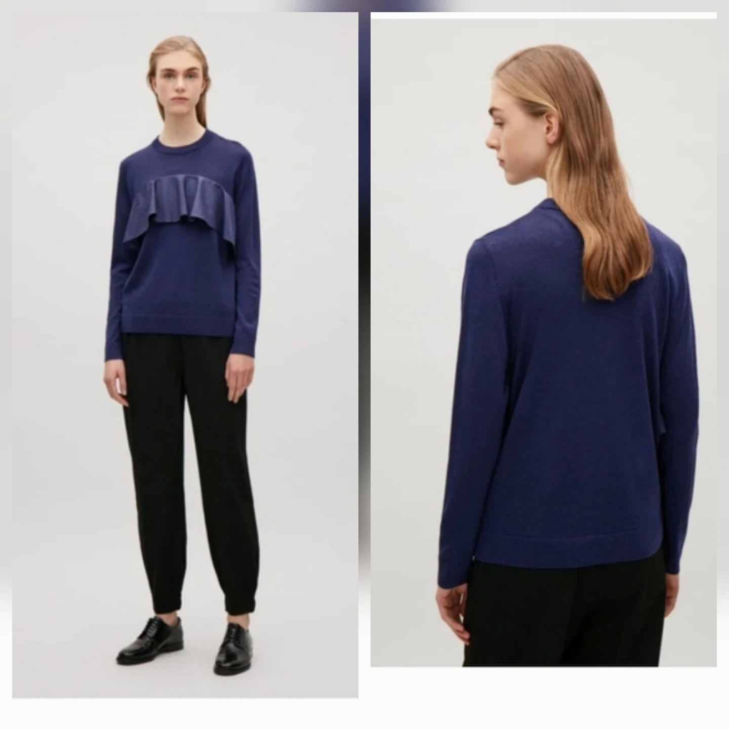 🏆 COS Merino Frill Ruffle Sweater Size S - photo 3
