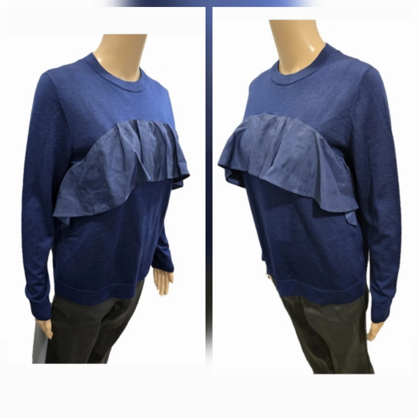 🏆 COS Merino Frill Ruffle Sweater Size S - photo 5