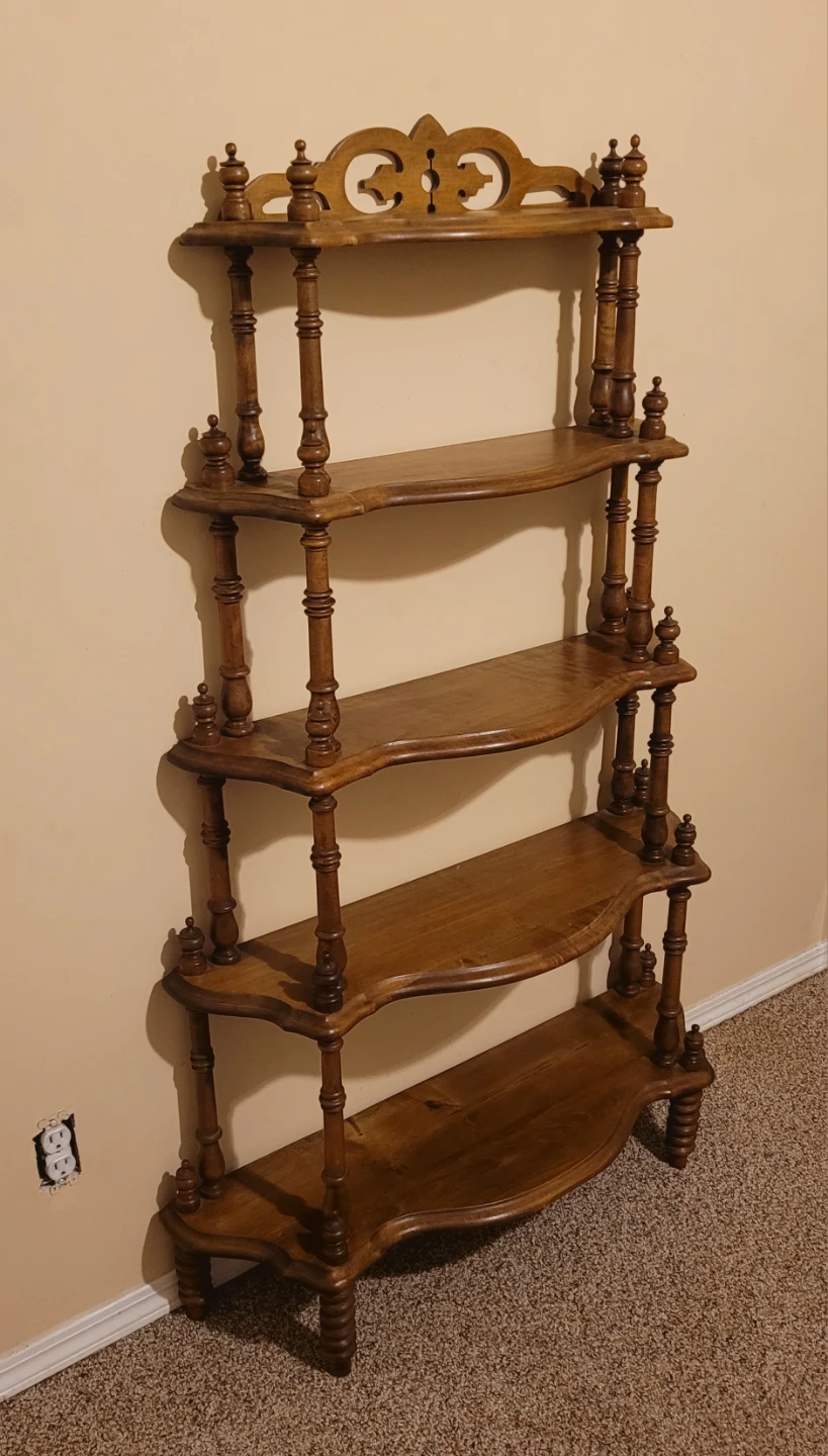 Antique Victorian Walnut Etagere Shelf