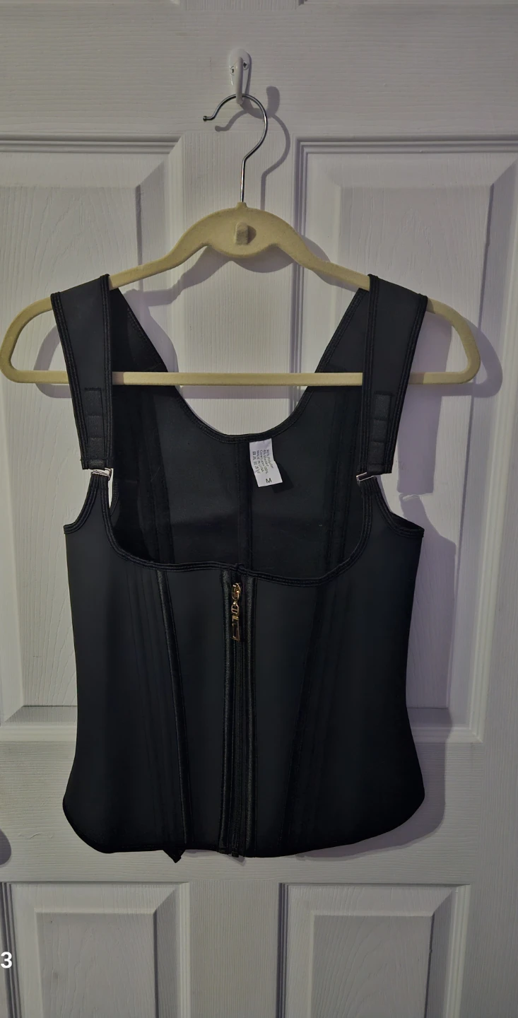 Black Zipper Waist Trainer Corset - Size M