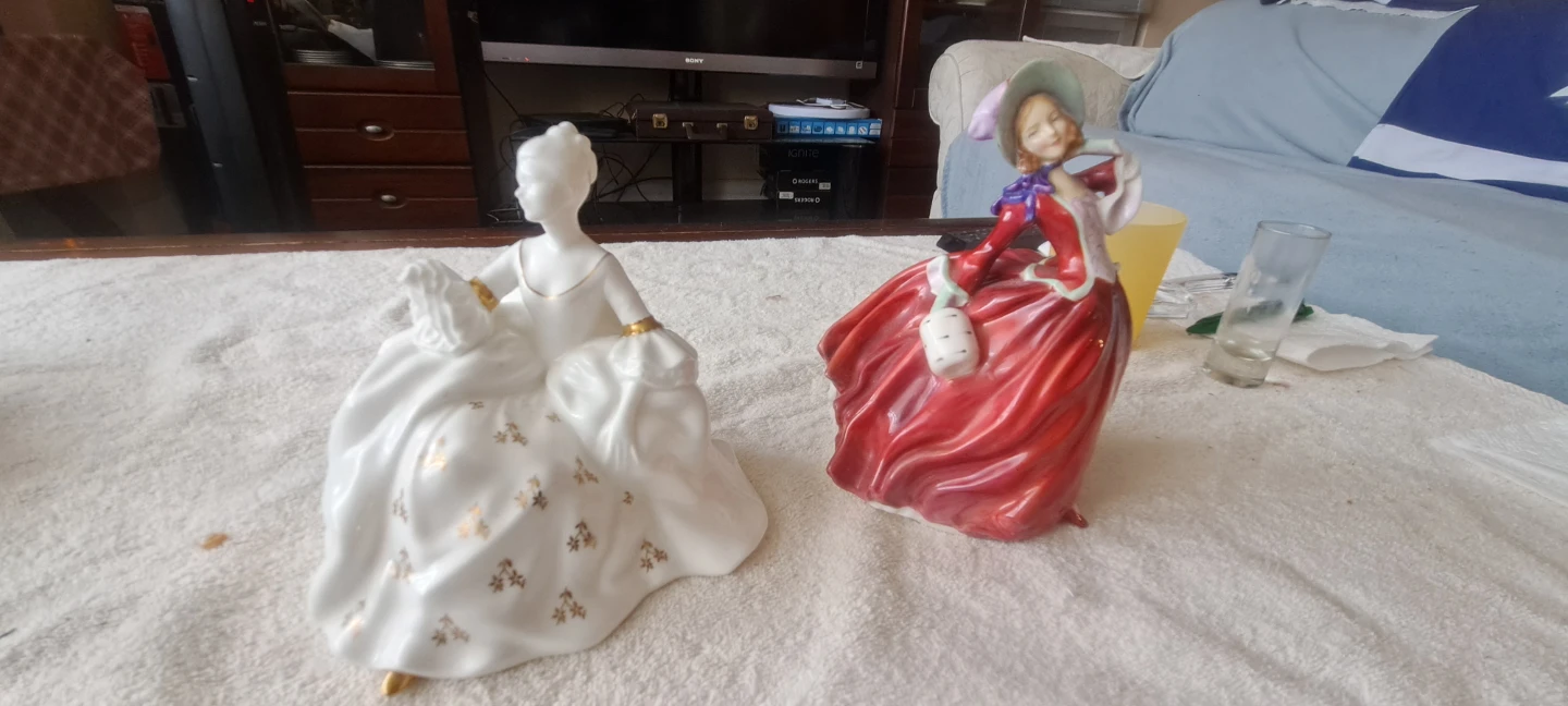 2x Porcelain Figurines - Ladies in Dresses