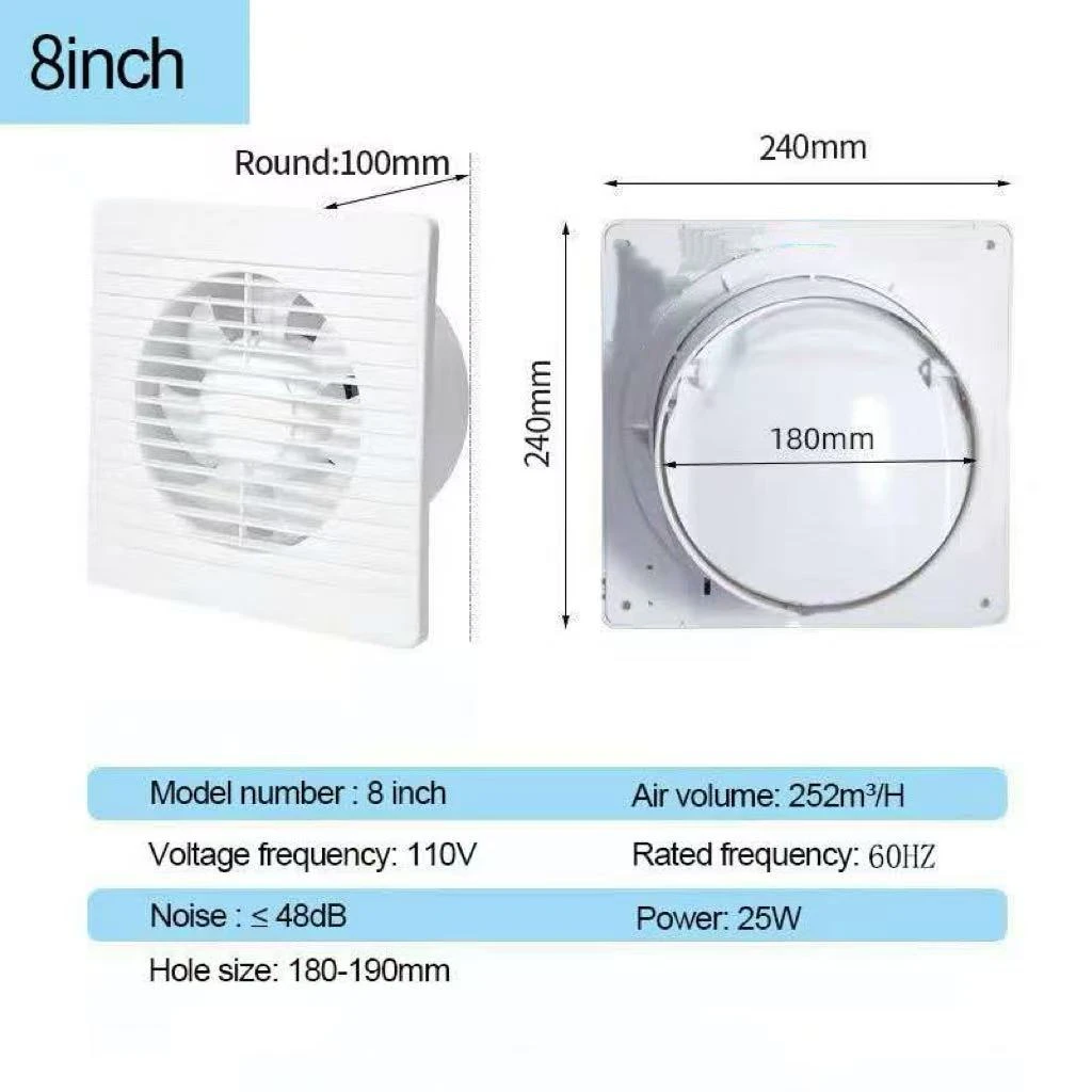 8-inch White Ventilation Fan - photo 2