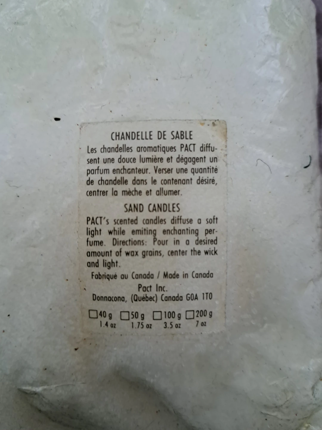 PACT Scented Sand Candle - Lavender & Spiced Vanilla - photo 2