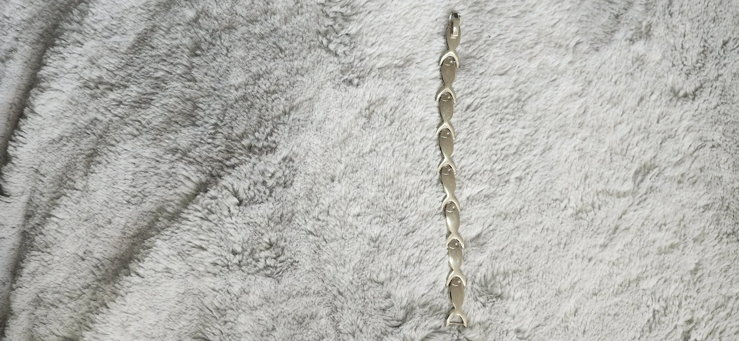 Sterling Silver Fish Link Bracelet - photo 2