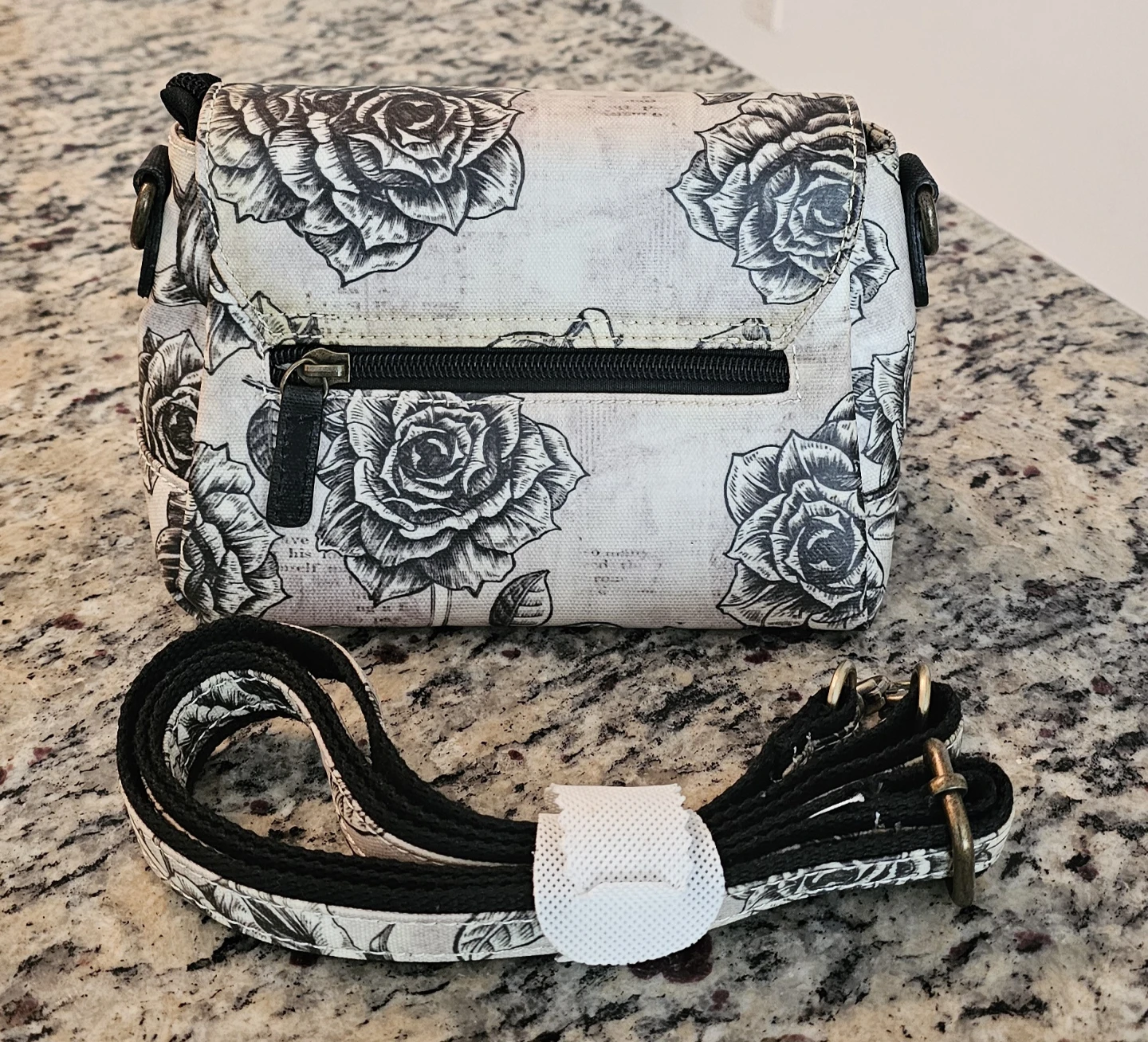 Floral Rose Print Crossbody Bag with Adjustable Strap - photo 2