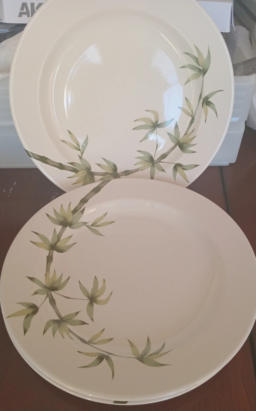 Set of 6 Dinner Plates with Bamboo Design "🏆" - photo 3