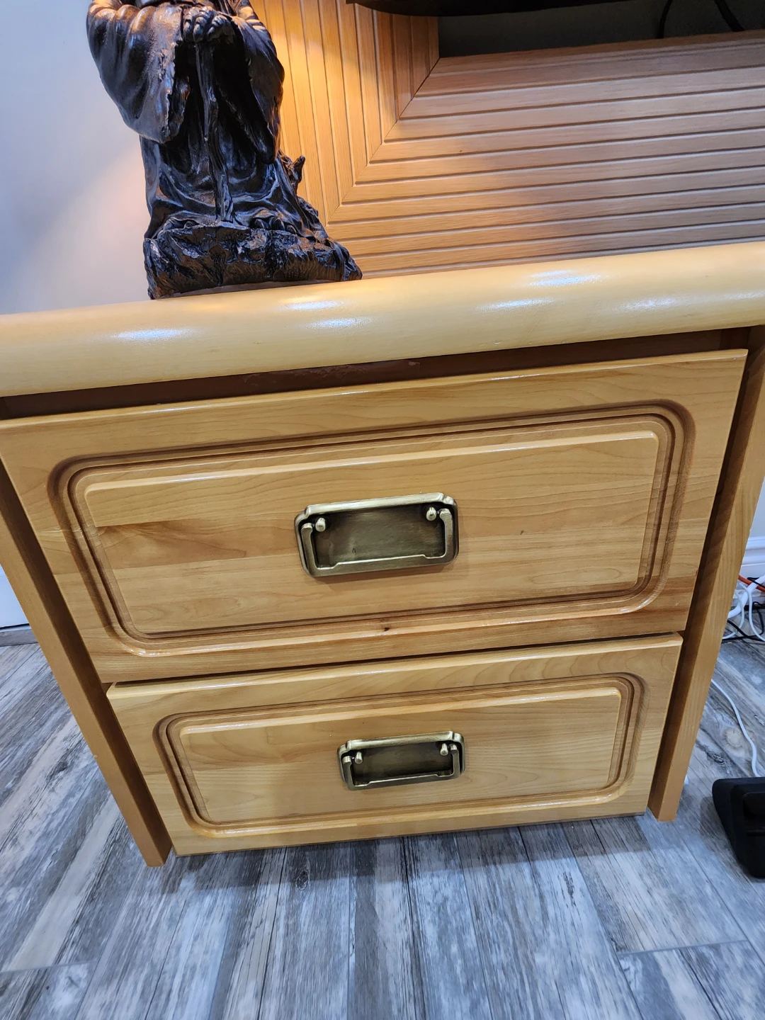 Light Wood 2-Drawer Nightstand
