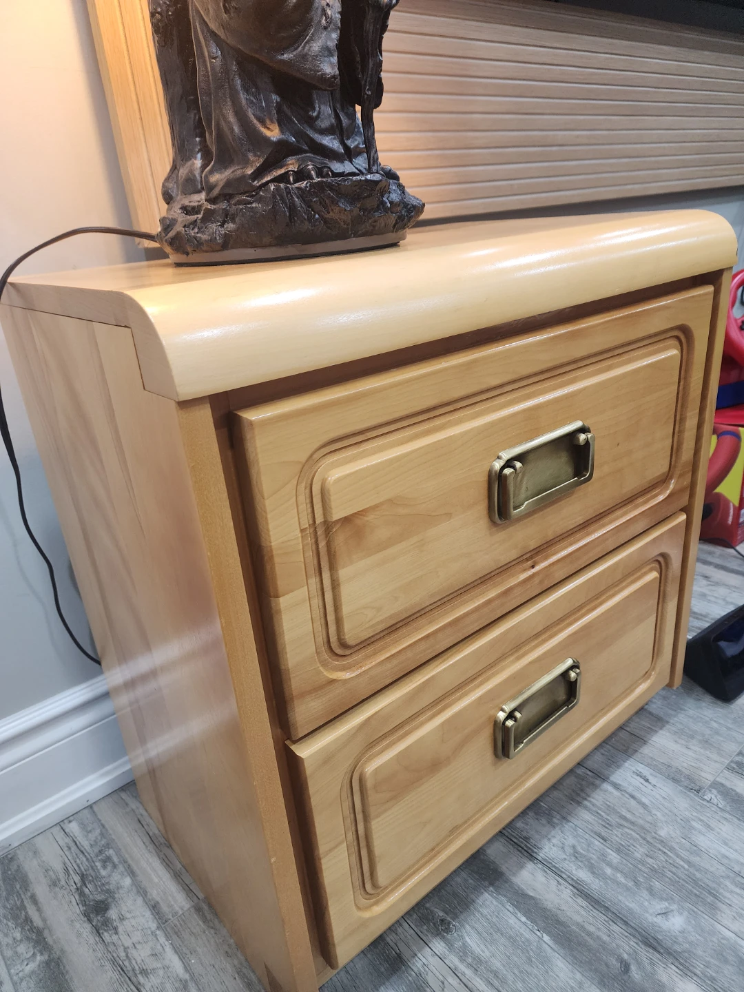 Light Wood 2-Drawer Nightstand - photo 2