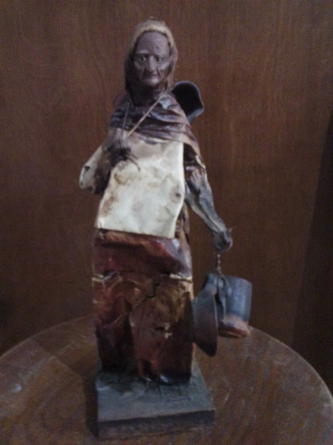 Vintage Paper Mache Figurine - Woman with Pots