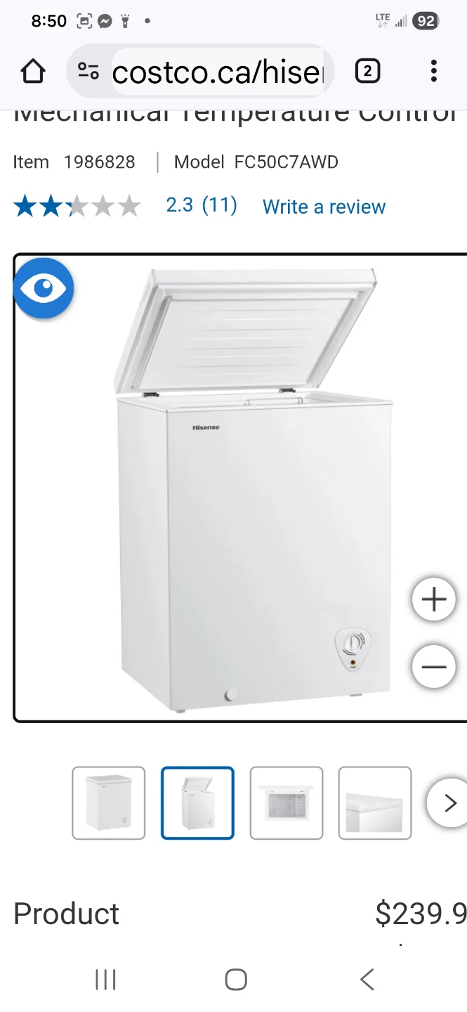 New in box msrp $239.99 Hisense FC50C7AWD Chest Freezer - photo 3