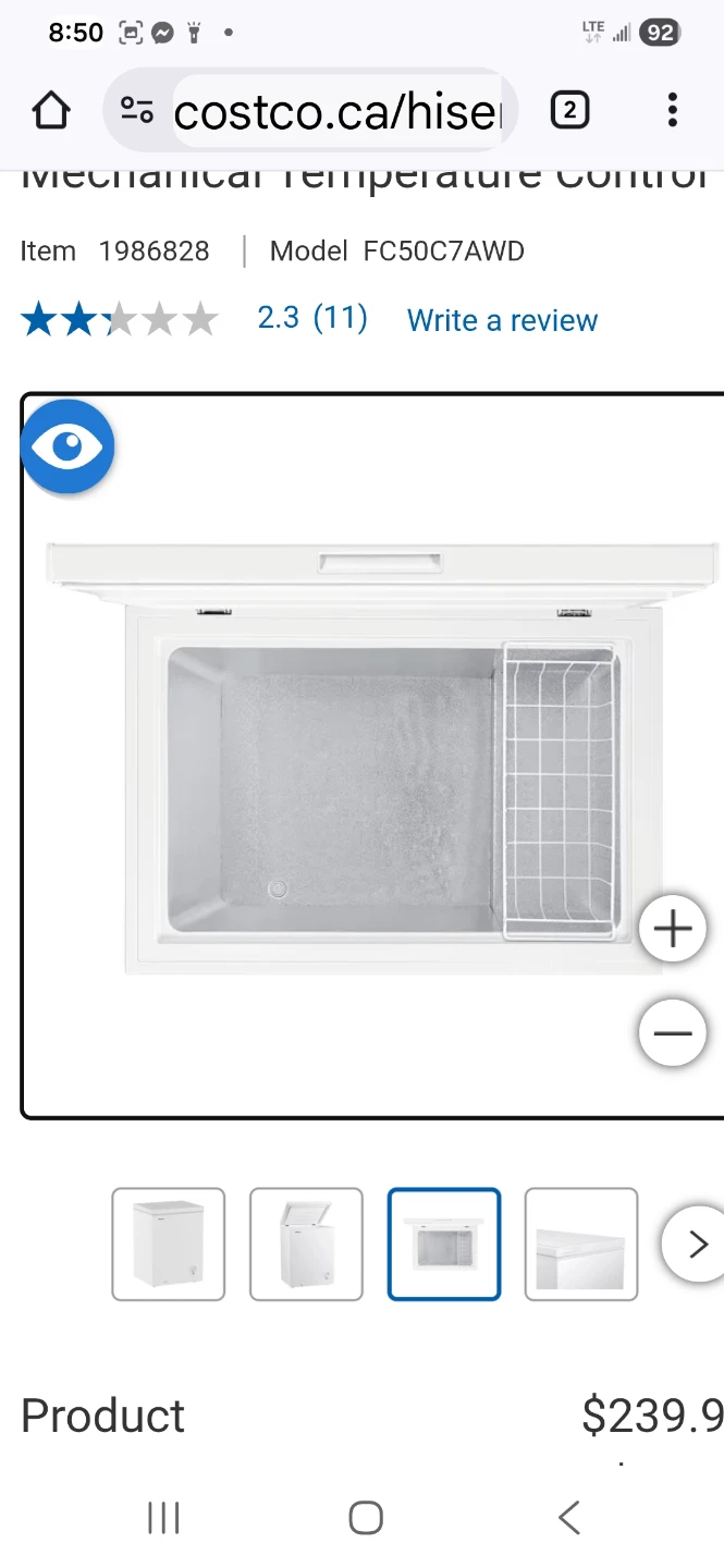 New in box msrp $239.99 Hisense FC50C7AWD Chest Freezer - photo 5