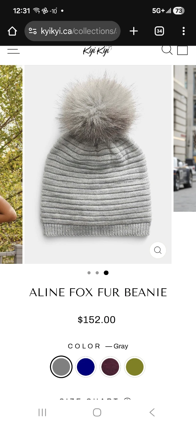 Kyi Kyi Pink Knit Beanie with Fox Fur Pom - photo 5