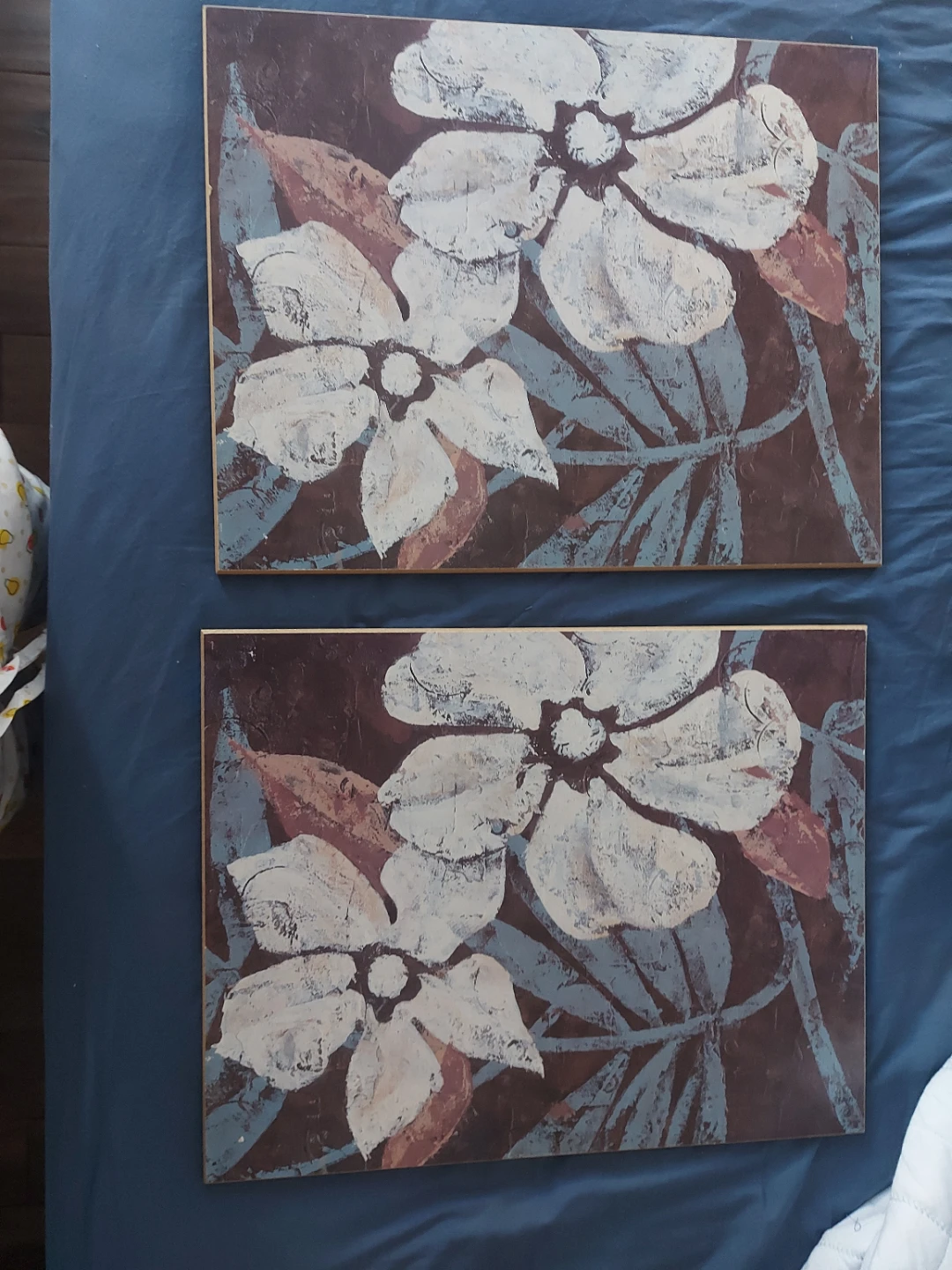 Set of 2 Floral Canvas Wall Art