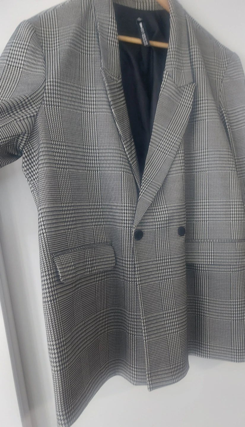 DESIGN LAB Plaid Double-Breasted Blazer - photo 3