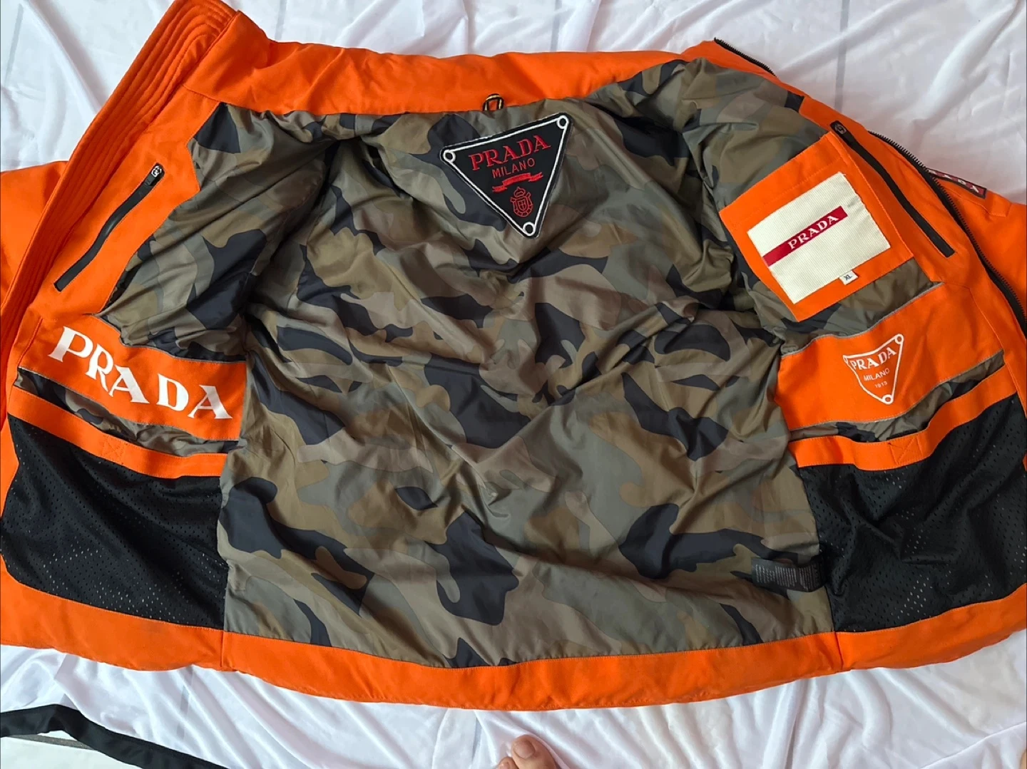 Prada Milano Jacket XL Orange Camo Lined - photo 3