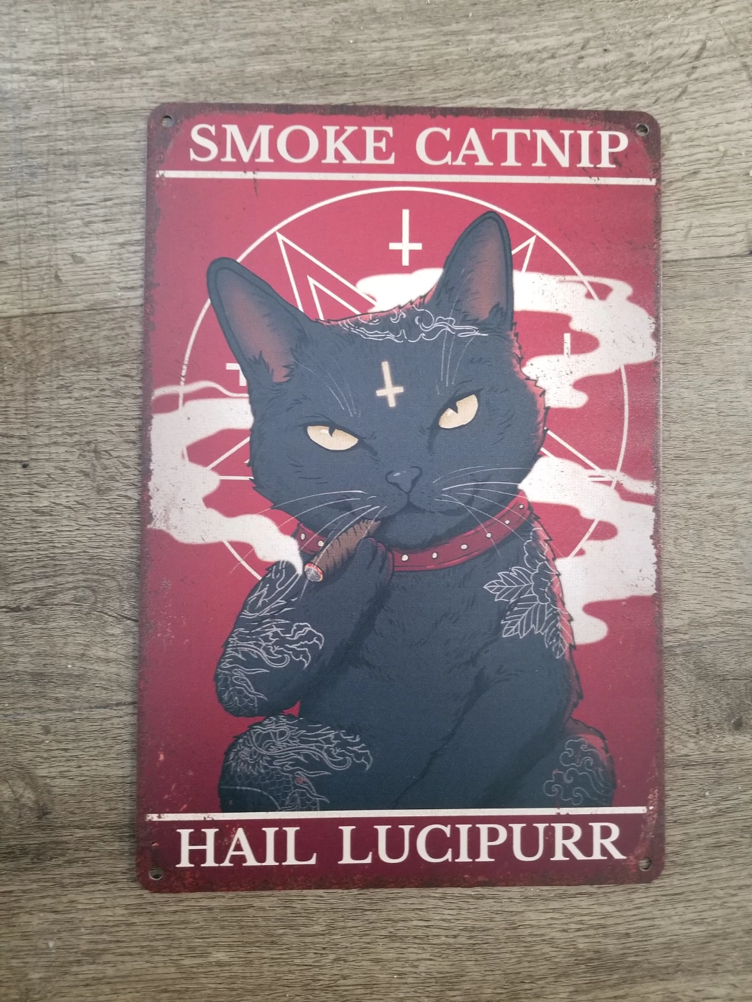 Smoke Catnip Metal Sign