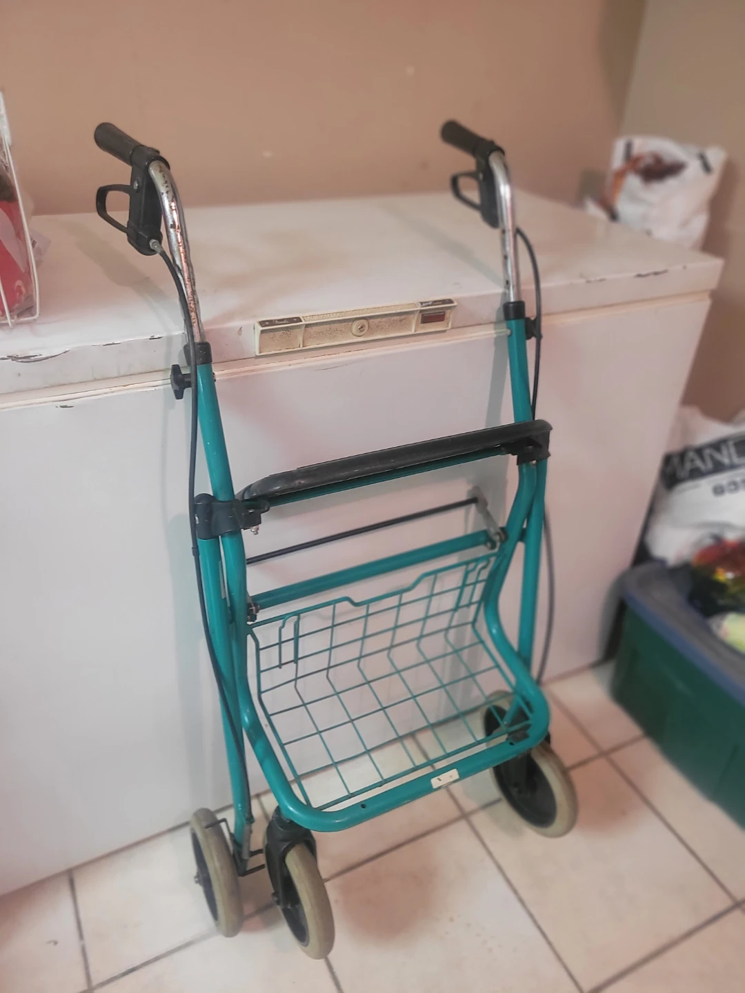 Teal Rolling Walker with Seat and Basket - photo 5