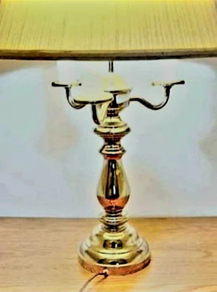 Unique Stunning Tall Heavy Brass Candelabra Lamp - photo 2