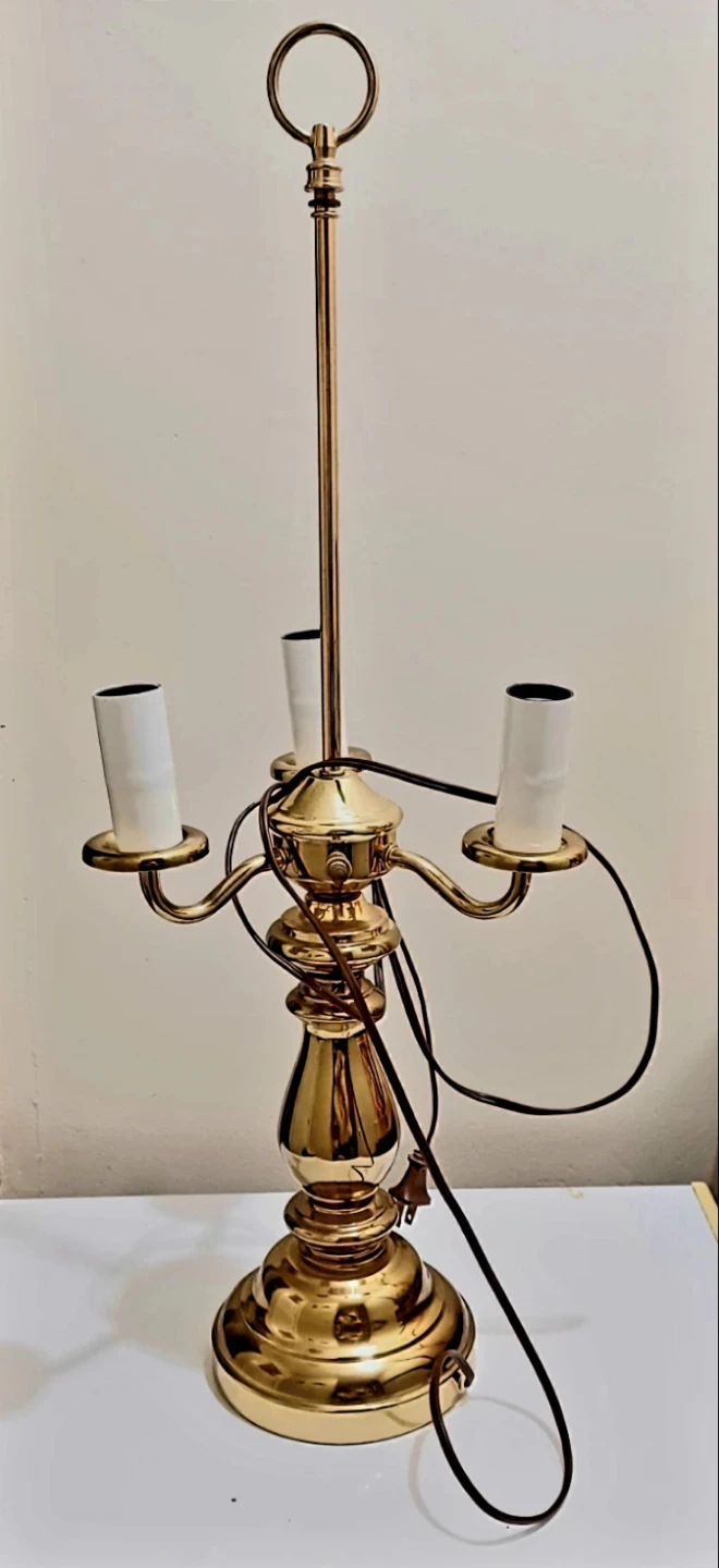 Unique Stunning Tall Heavy Brass Candelabra Lamp - photo 3