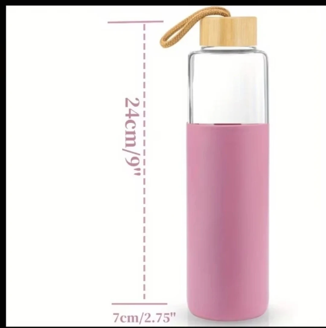 Glass Water Bottle with Bamboo Lid